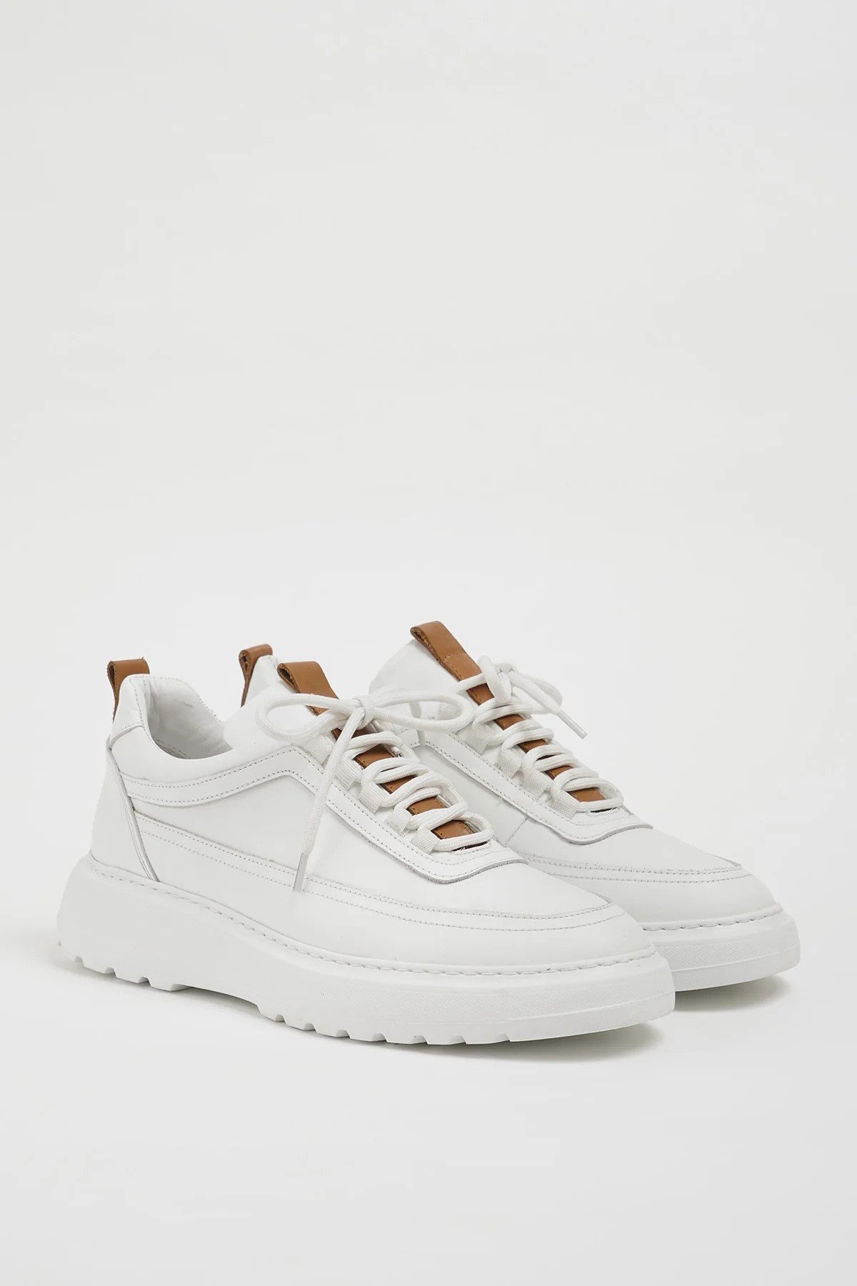 Zodiac Model Hakiki Natural Deri Eva Taban Sneaker Ayakkabı - BEYAZ