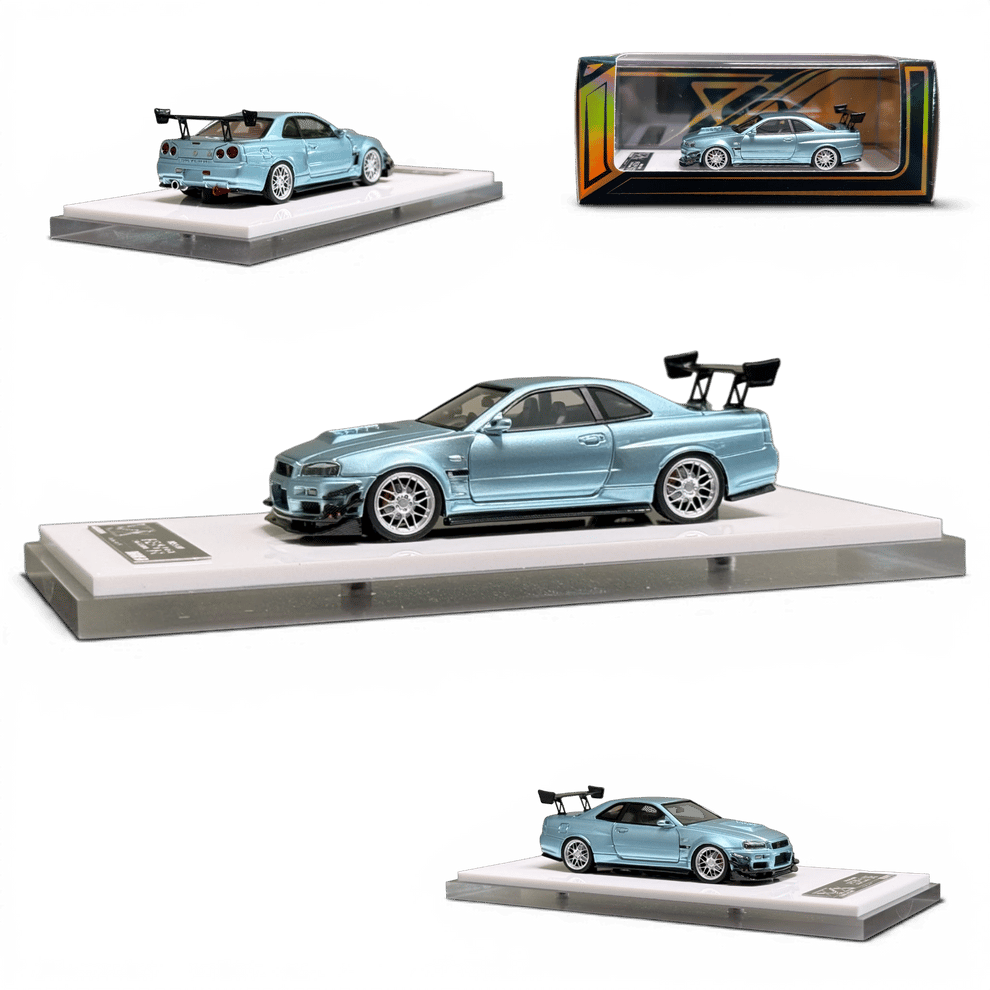 404ERROR 1/64 Nissan Skyline R34 Modified - B/ Ice Blue