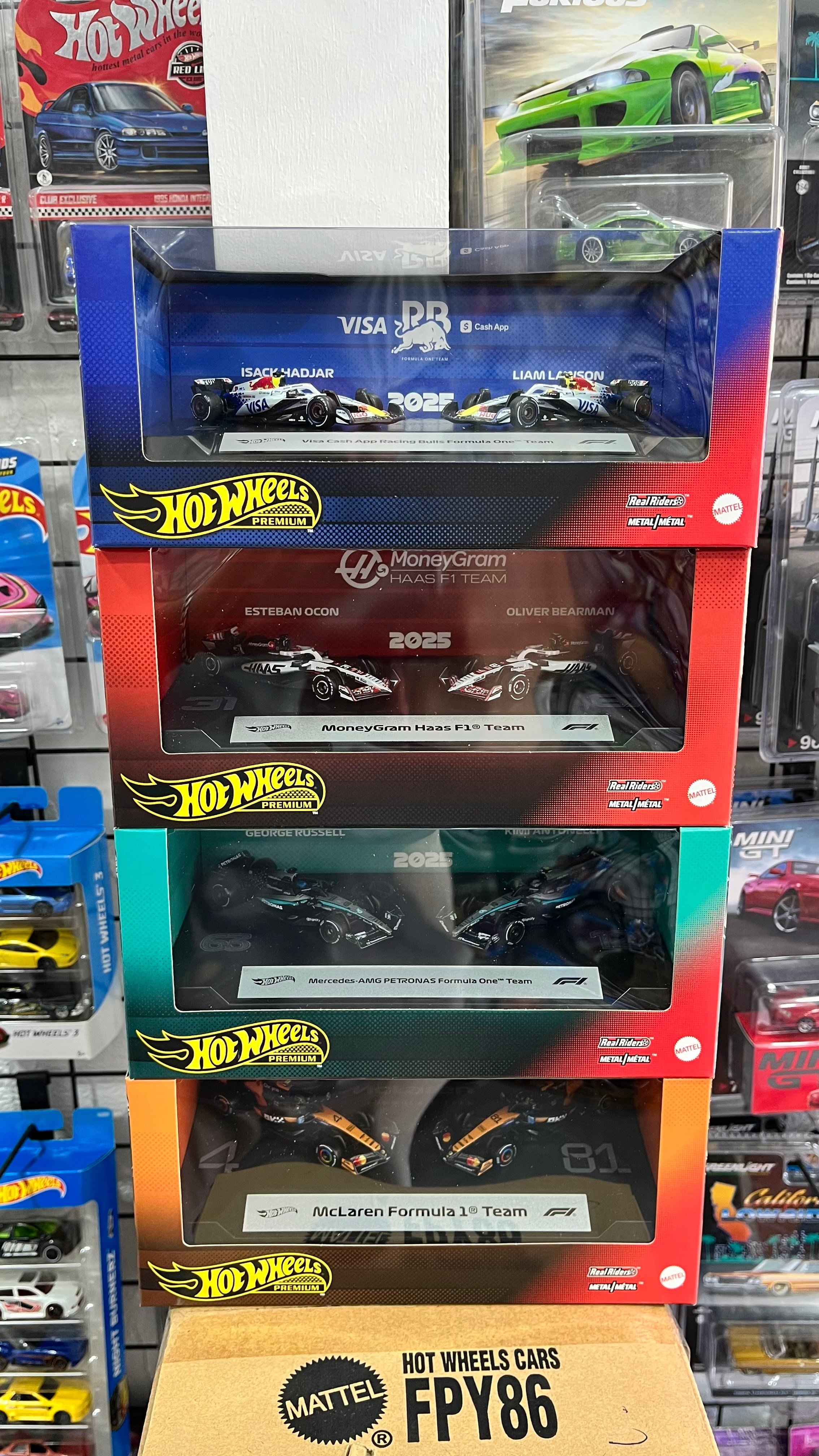 Hot Wheels Formula İkili Setler - MoneyGram-Mercedes- Visa Bulls- Mclaren- 