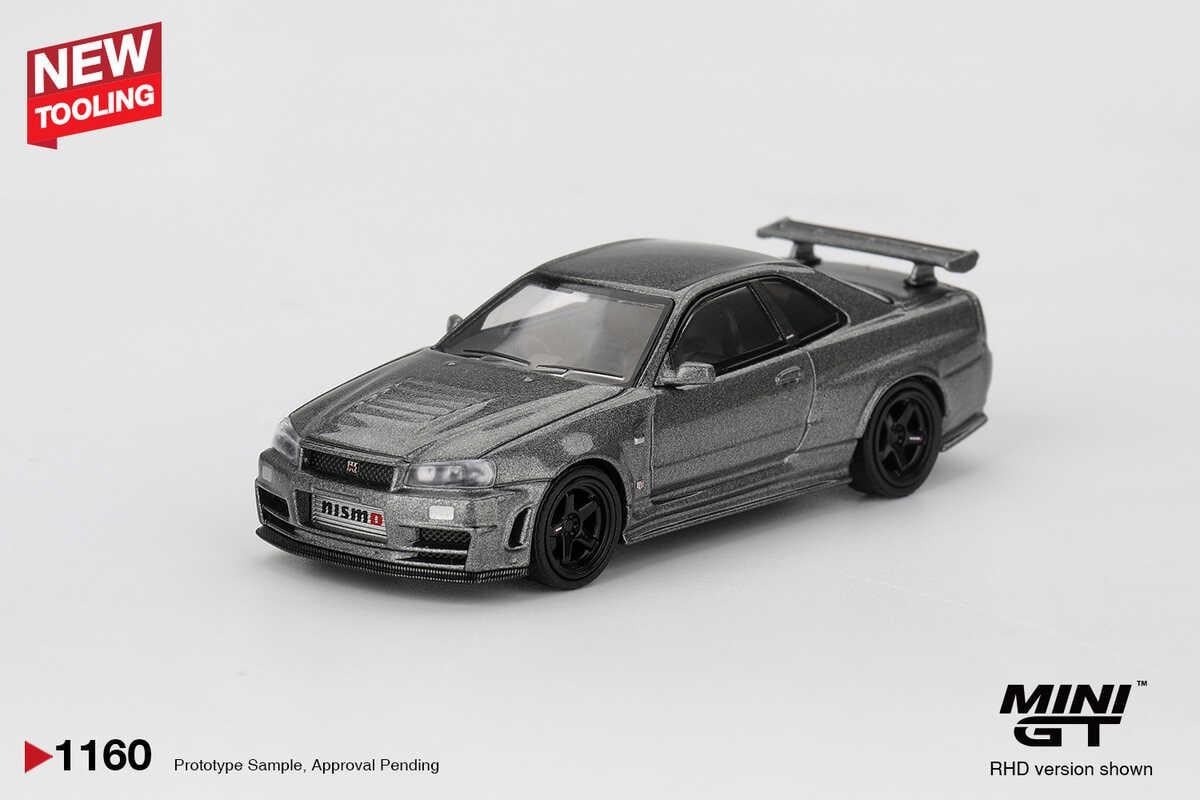 Mini Gt 1/64 Nissan Skyline GT-R BnR34 Dark Metal Gray Nismo CRS No:1160