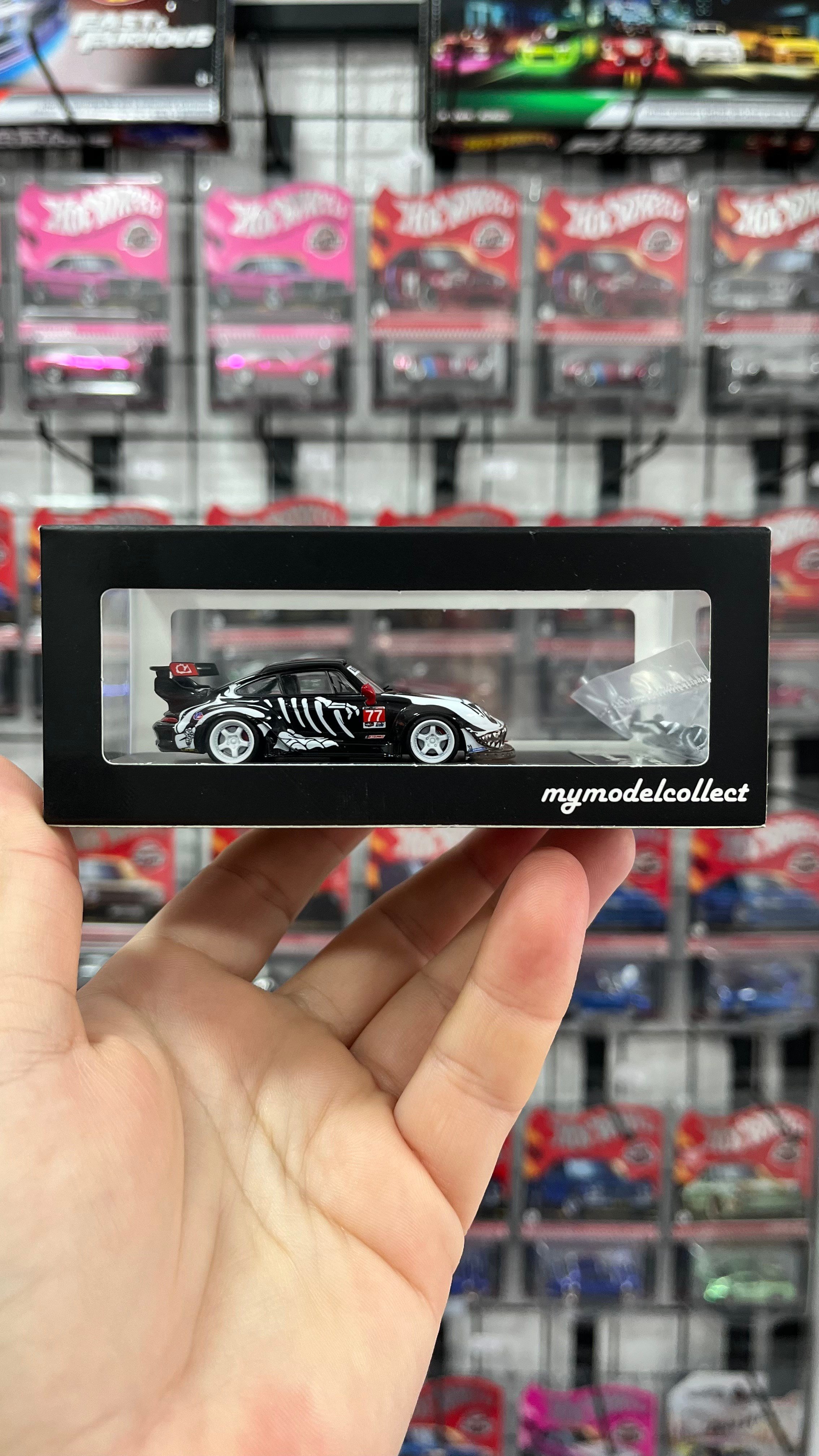 Mymodelcollect 1:64 Porsche RWB 993 High Wing Skeleton Rexy
