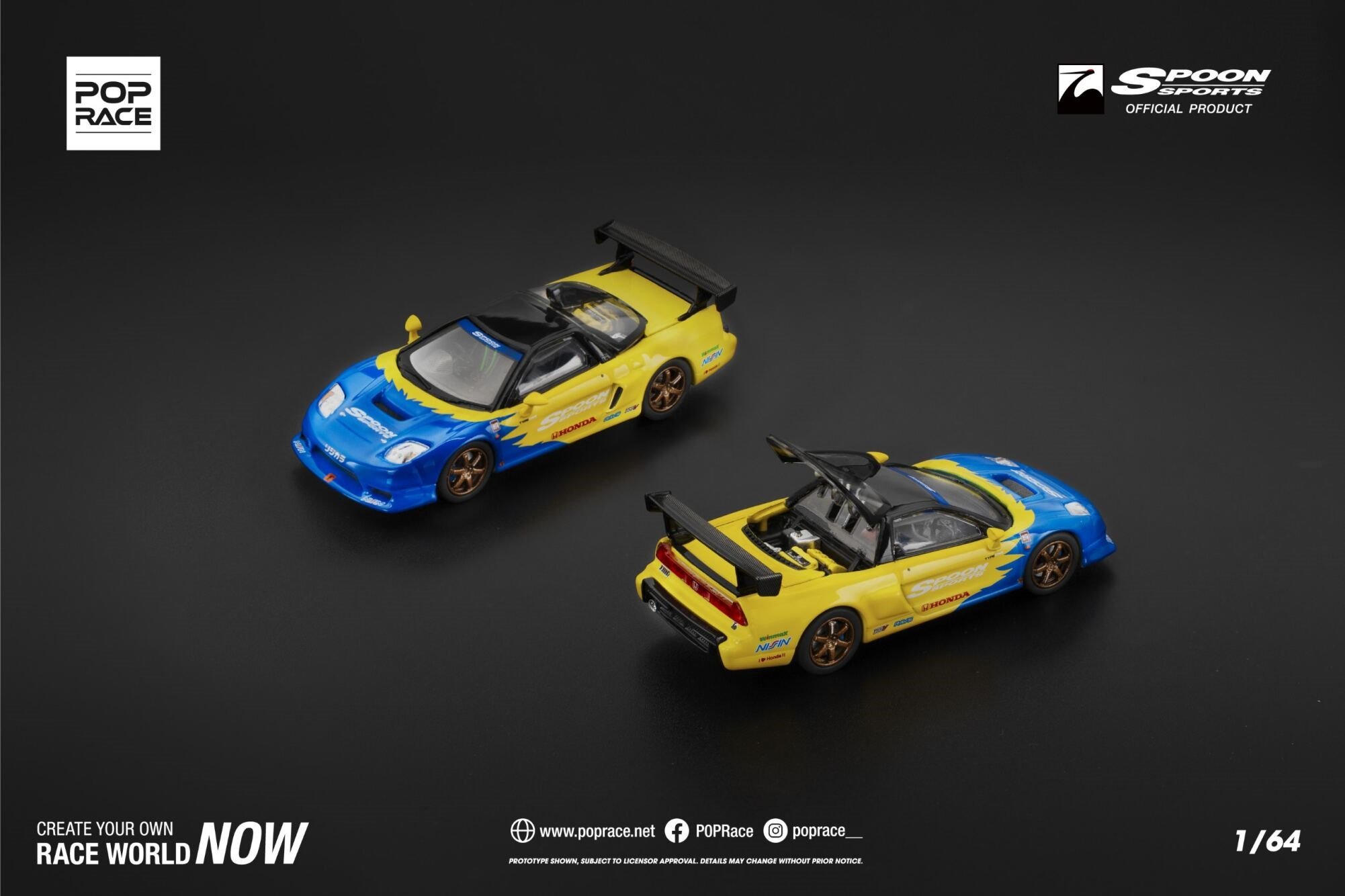 Pop Race 1/64 Honda Spoon NSX-R GT