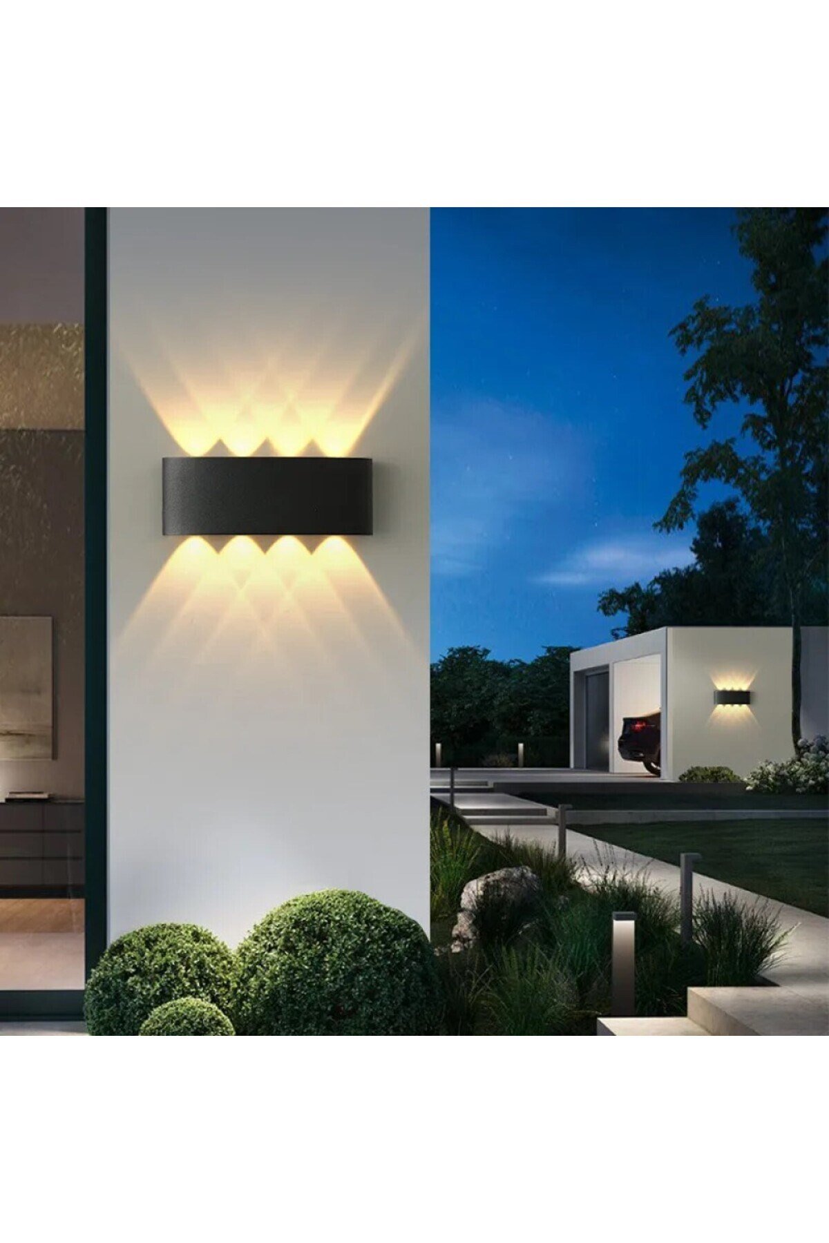 15 W İki Yönlü Led Duvar Aplik - Gün Işığı (3000K)  - Siyah - IP44 - CT-8013G