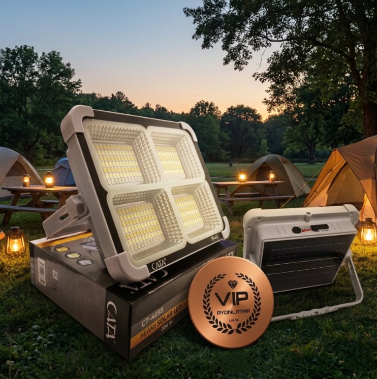 Cata CT-4698 200 W Taşınabilir Powerbank Özellikli Solar LED Projektör