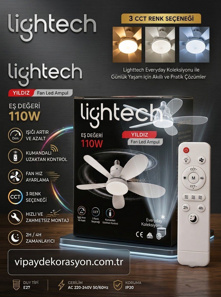 Lightech 110W Yıldız Fanlı Led Ampul - 6 Kanatlı
