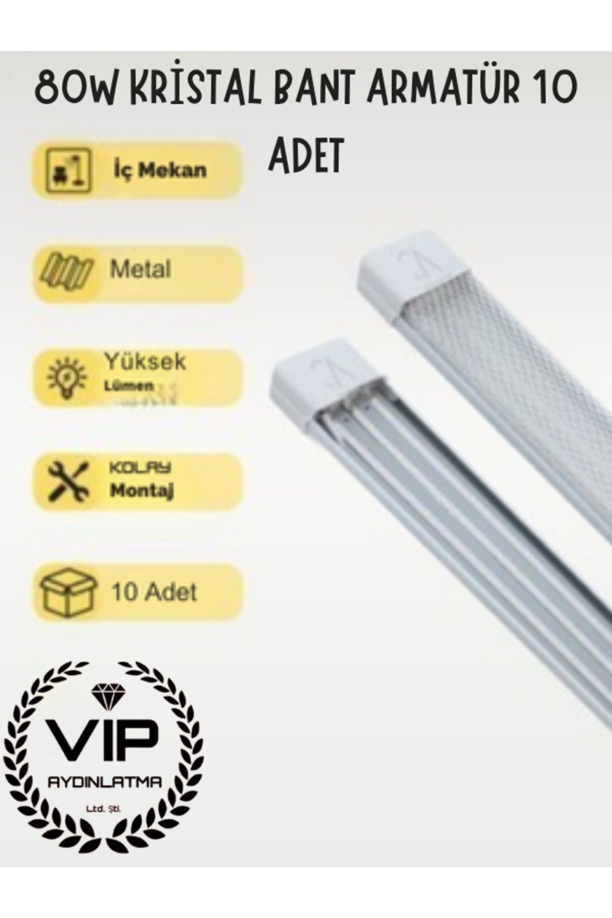 OREL 80W KRİSTAL BANT ARMATÜR BEYAZ IŞIK (6500 K)