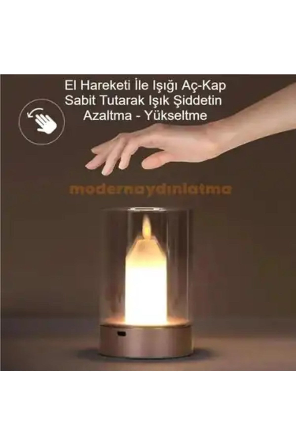ŞARJLI MUM DEKOR MASA LAMBASU CT-8432