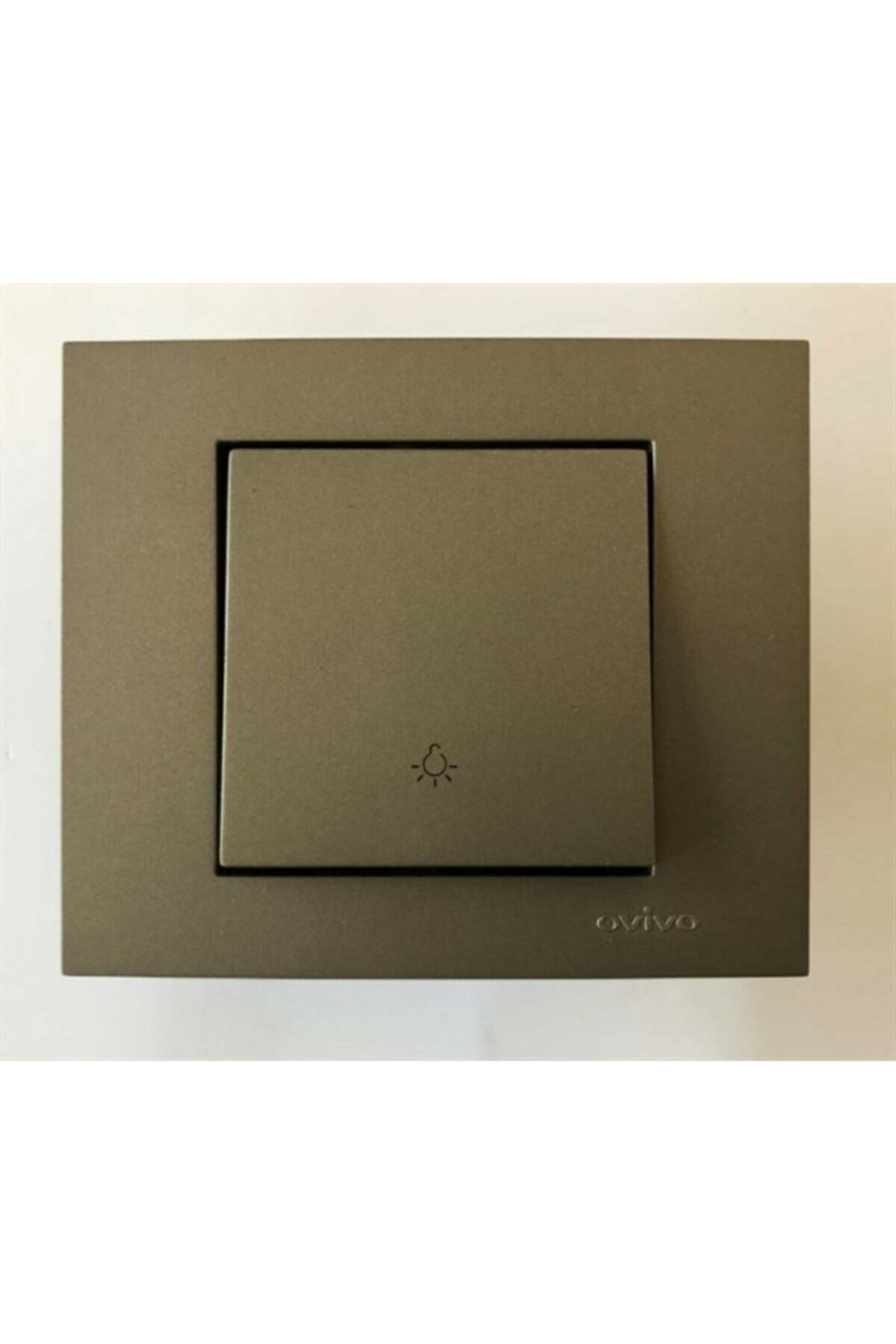 VİP AYDINLATMA / OVİVO GRANO Antrasit Light Anahtarı+ÇERÇEVE