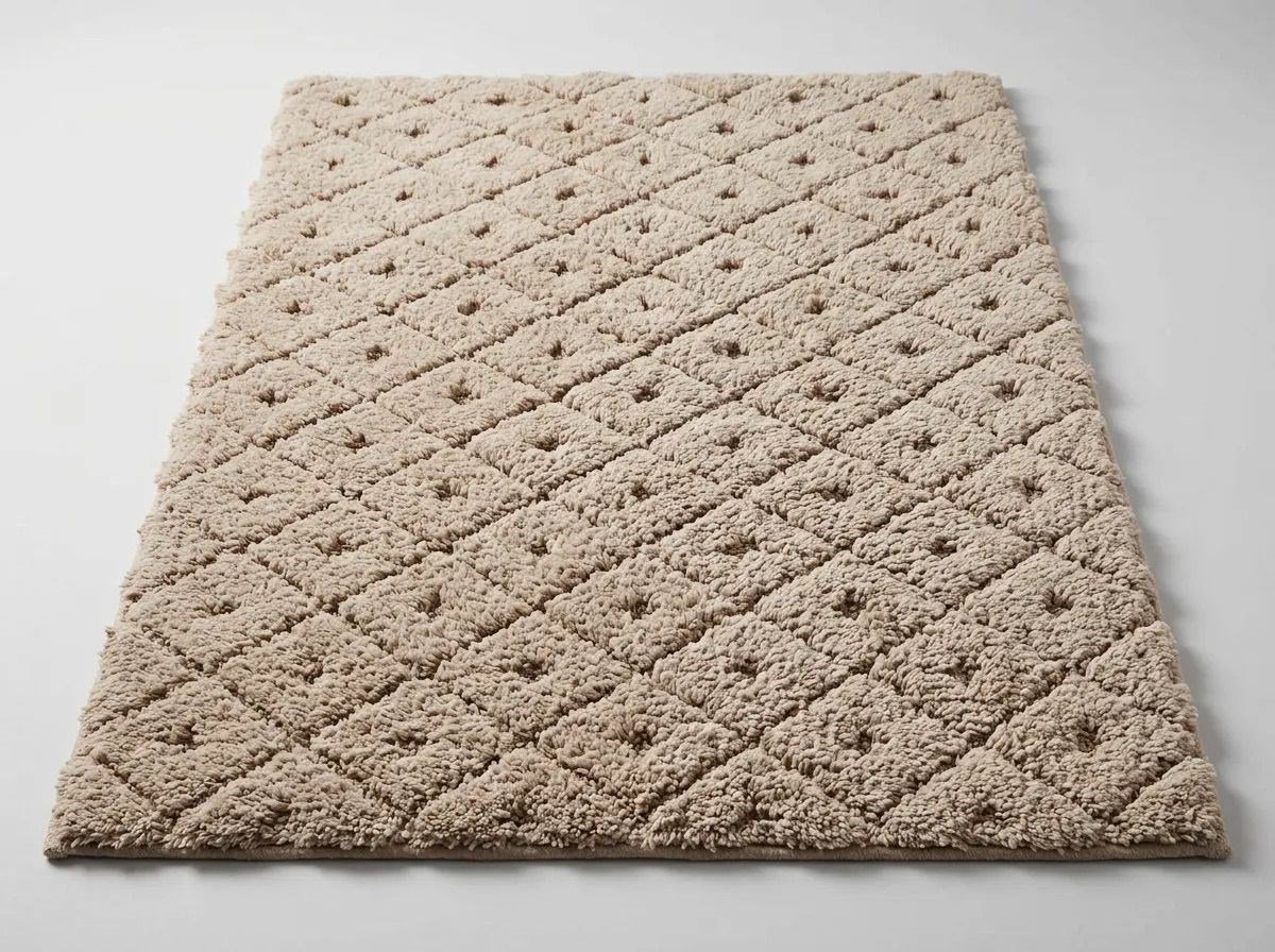 %100 Pamuk 2'li Banyo Paspas Takımı 60x100 cm ve 50x60 cm Yüksek Emici Çiftli Banyo Seti - Vizon