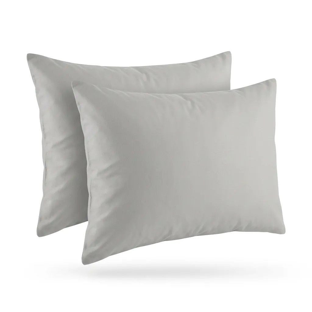 %100 Pamuk 2'li Yastık Kılıfı Seti (50x70 cm) - Gri Basic / Ranforce