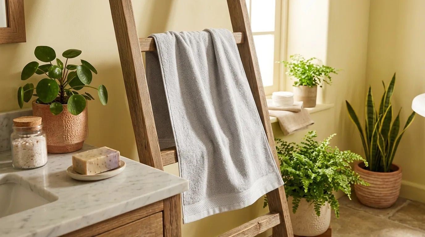 %100 Pamuk 50x90 cm Yumuşak Dokulu El Yüz Havlusu - Gri