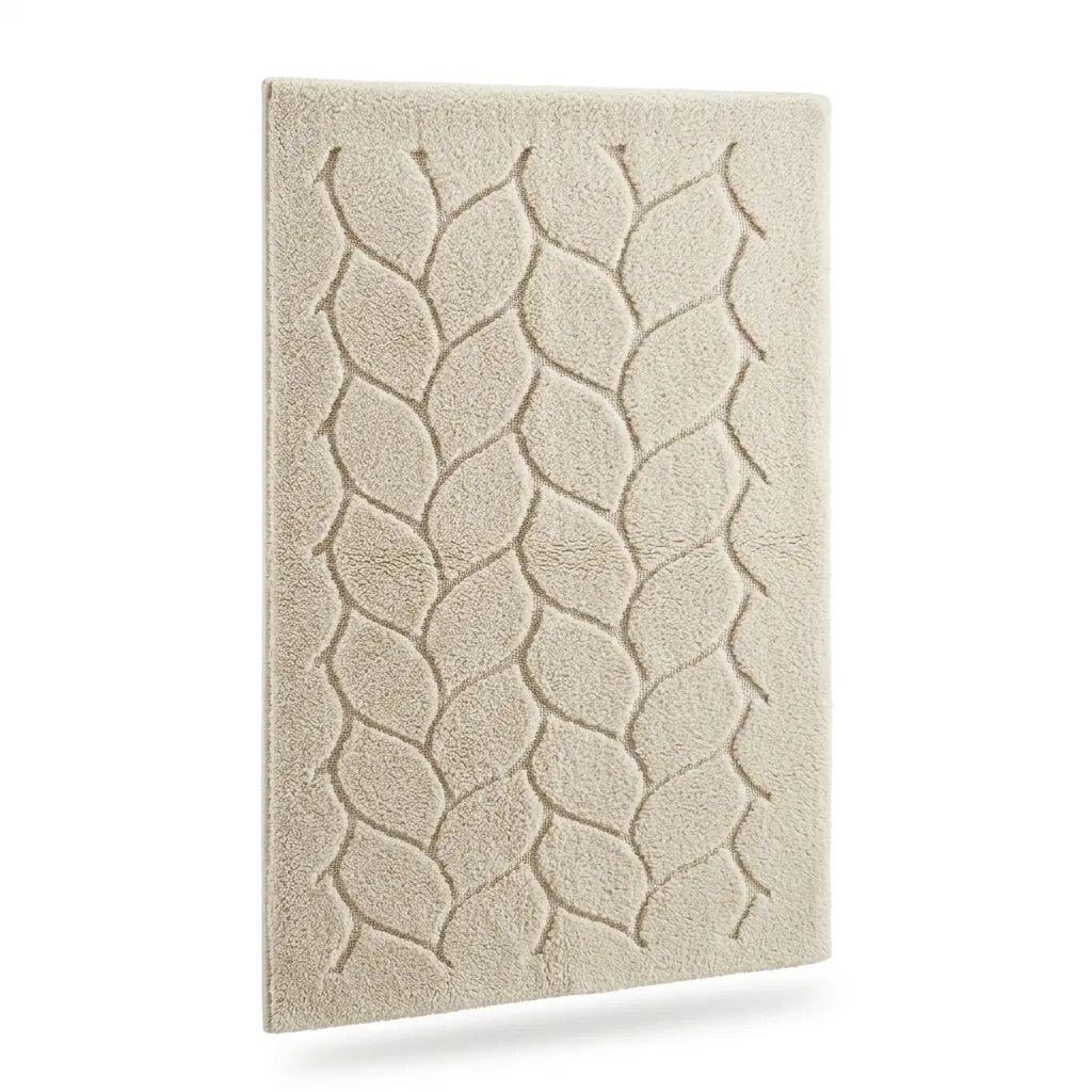 %100 Pamuk 70x120 cm Büyük Boy Banyo Paspası Yüksek Emici Paspas - Krem