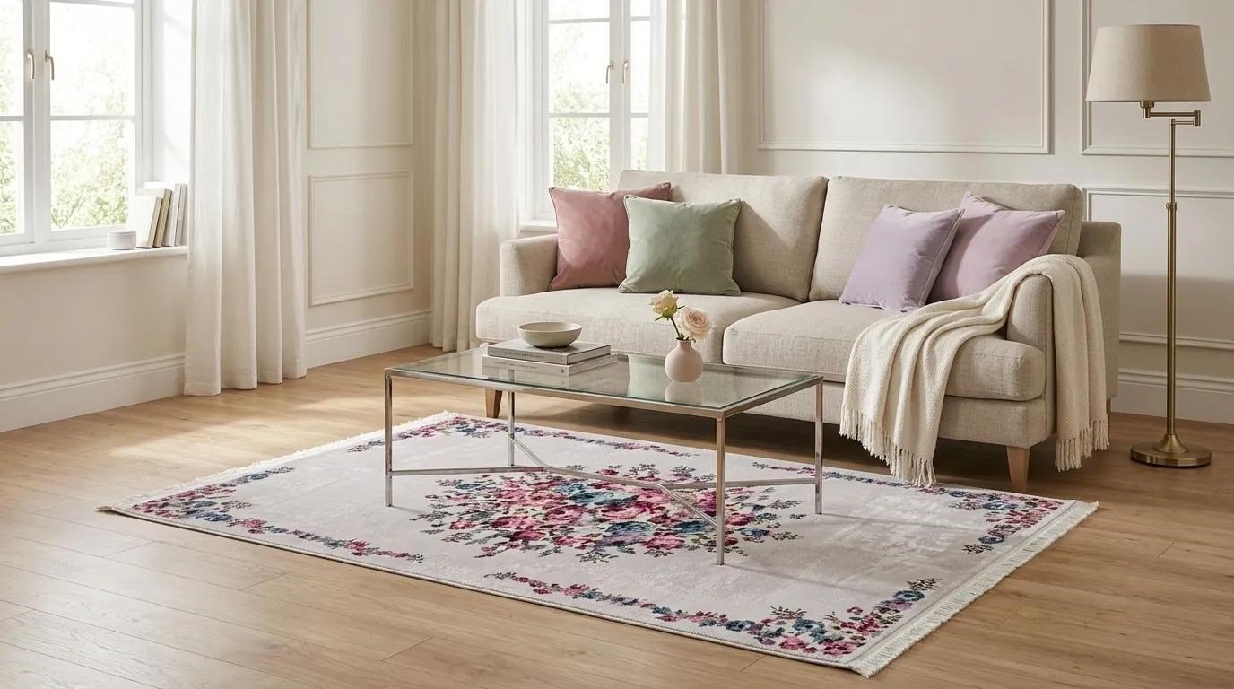 Angel Home Dijital Baskılı Deri Taban Kaymaz Halı - Makinede Yıkanabilir Hafif Modern Kilim Mira Serisi - 5