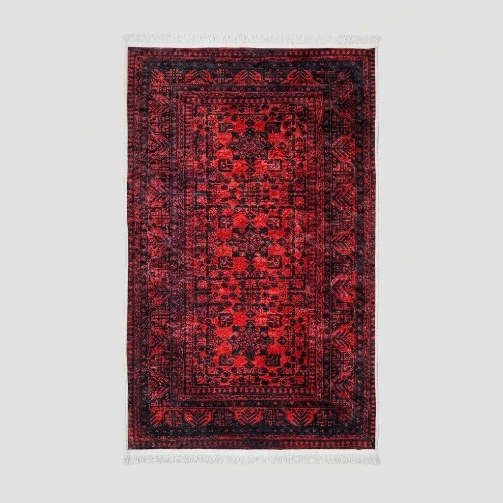 Angel Home Dijital Baskılı Deri Taban Kaymaz Halı - Makinede Yıkanabilir Hafif Modern Kilim Mira Serisi -6