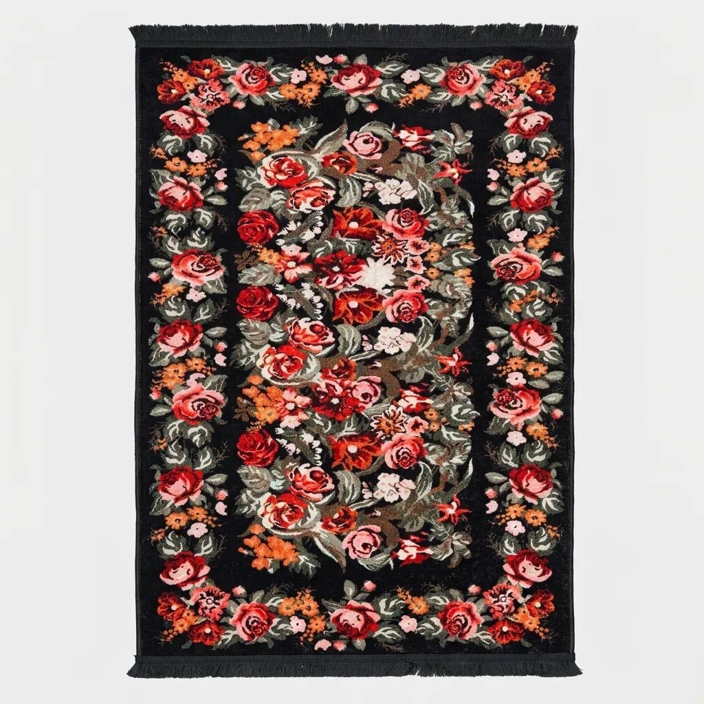 Angel Home Dijital Baskılı Deri Taban Kaymaz Halı - Makinede Yıkanabilir Hafif Modern Kilim Mira Serisi -8
