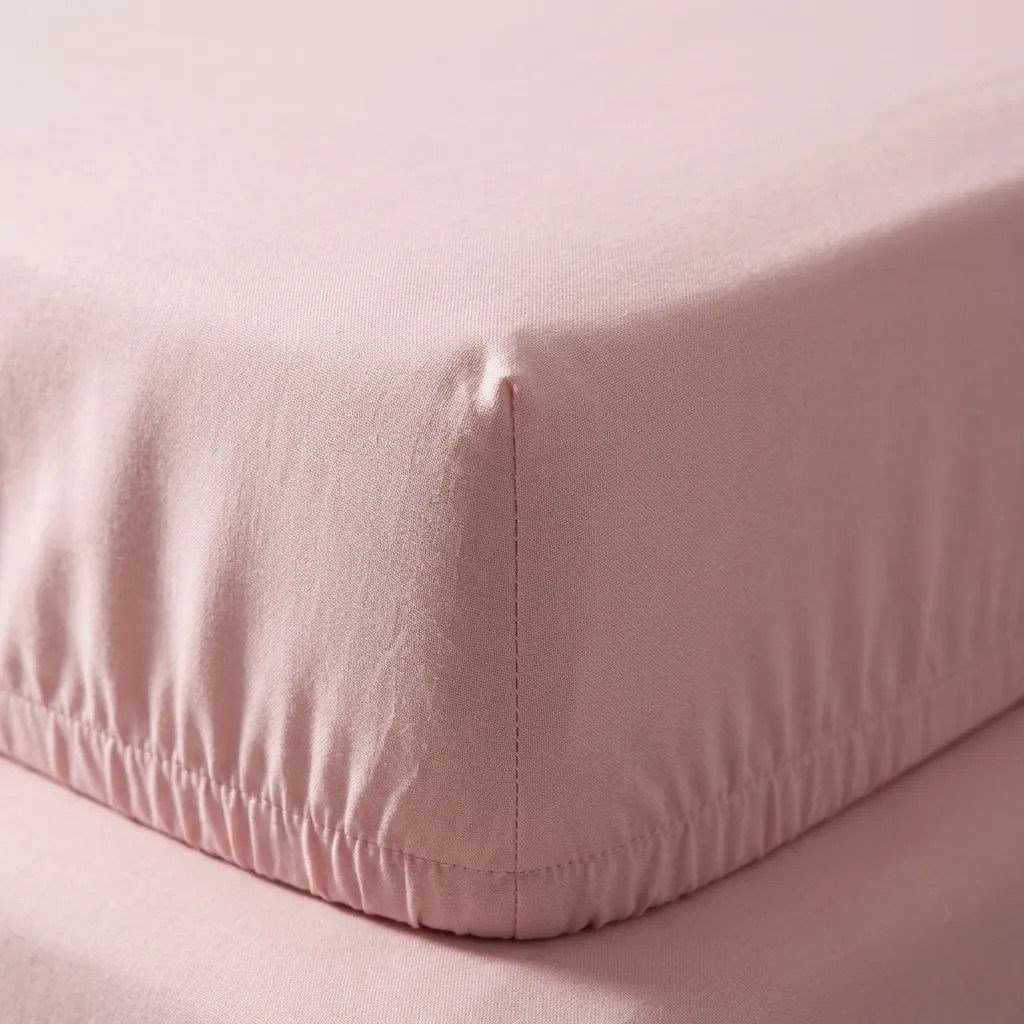 Premium %100 Pamuk Lastikli Çarşaf Takımı 180x200 + 30 cm Yatak Yüksekliği (3 Parça) - Pudra