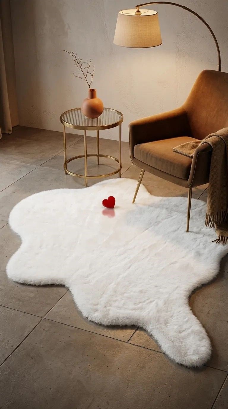 Ultra Yumuşak Tavşan Tüyü Hissiyatlı Pelüş Halı  90x150 cm