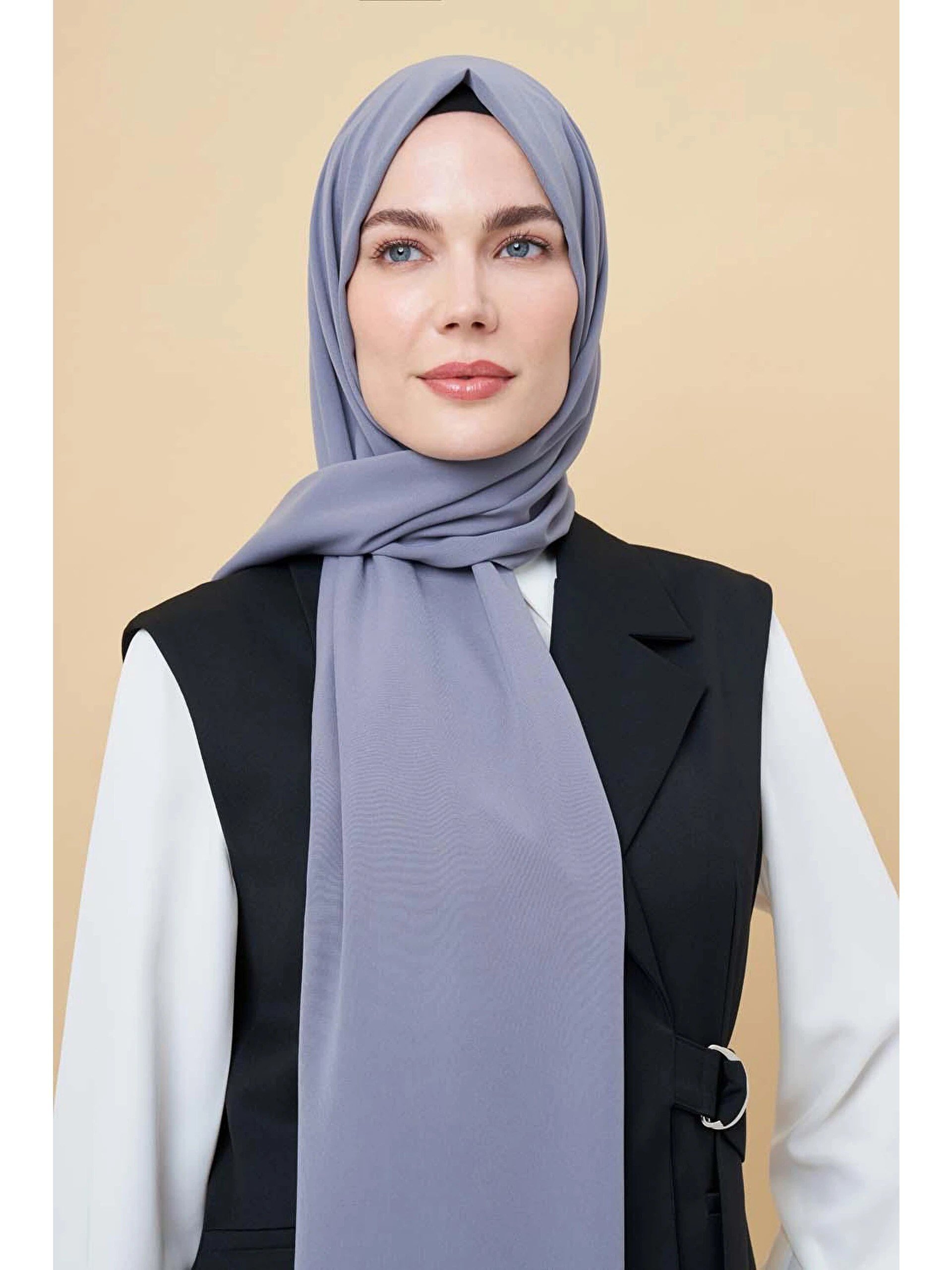 Mizalle Düz Kadın Şal Füme