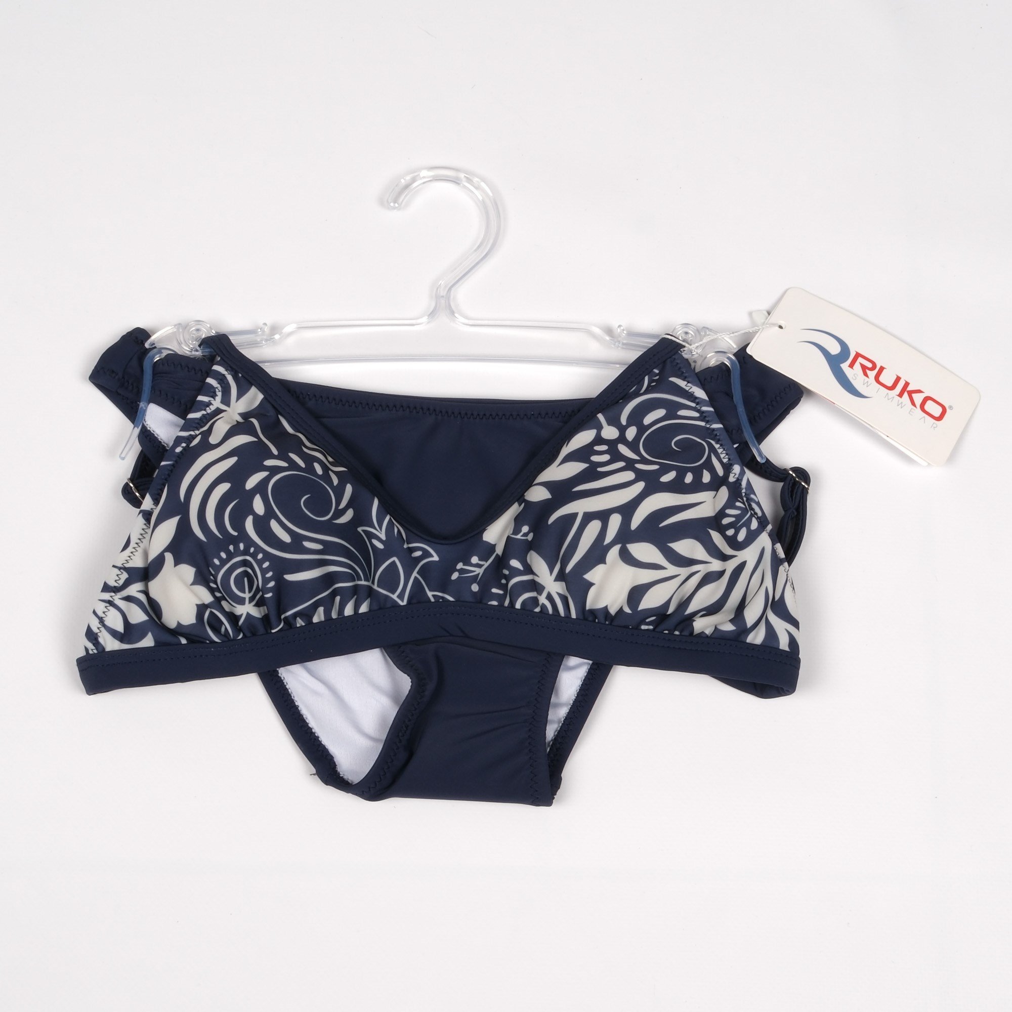 Ruko Botanik Desenli Bikini Takımı Lacivert