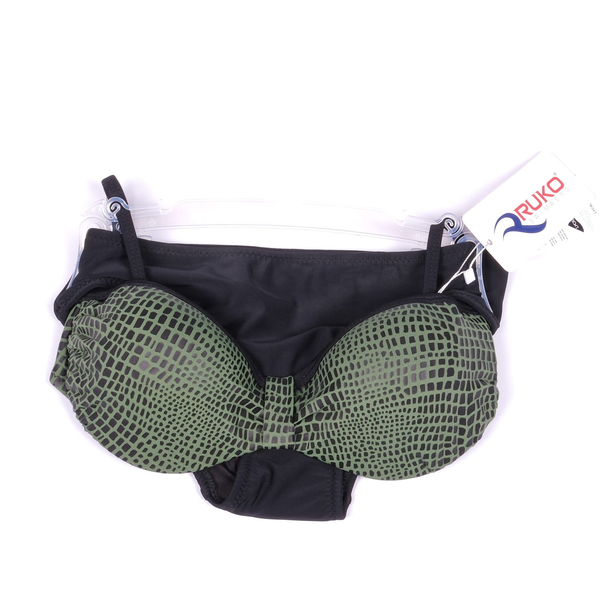 Ruko Geometrik Desenli Bikini Takımı Haki-Siyah