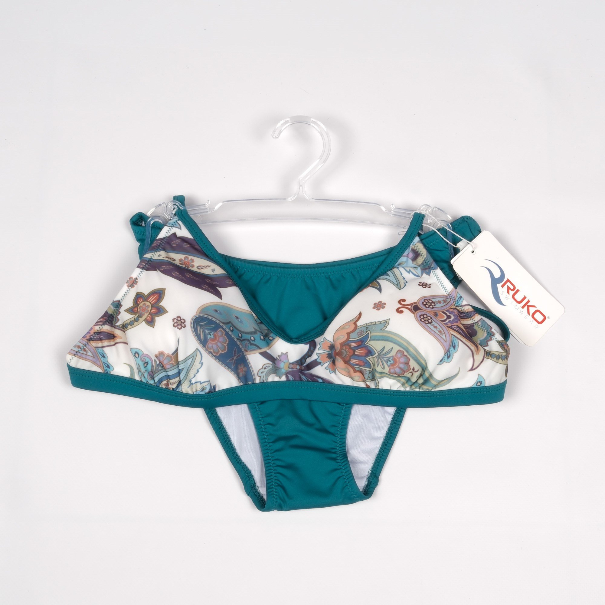 Ruko Paisley Desenli Bikini Takımı Turkuaz