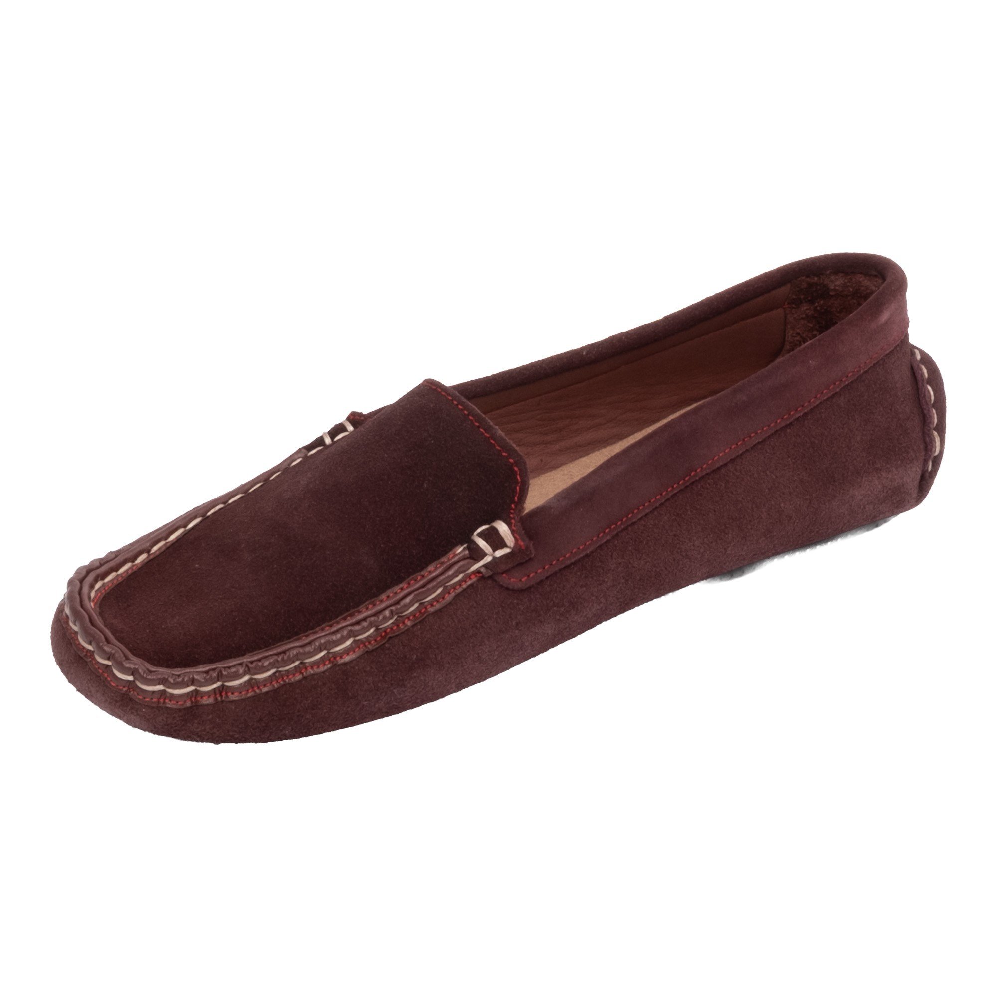U.S. Polo Assn. Süet Görünümlü Dikiş Detaylı Loafer Ayakkabı Bordo