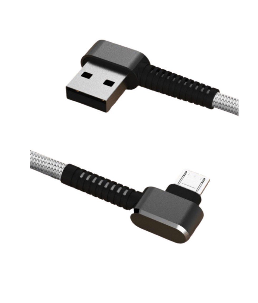 Konfulon S73 Micro USB 90 Degree Dirsekli Örgülü Hızlı Şarj Kablosu 1m 2.1A