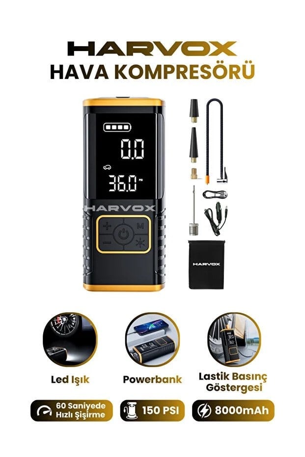Lastik Şişirme Powerbank 8.000 Mah (Harvox)