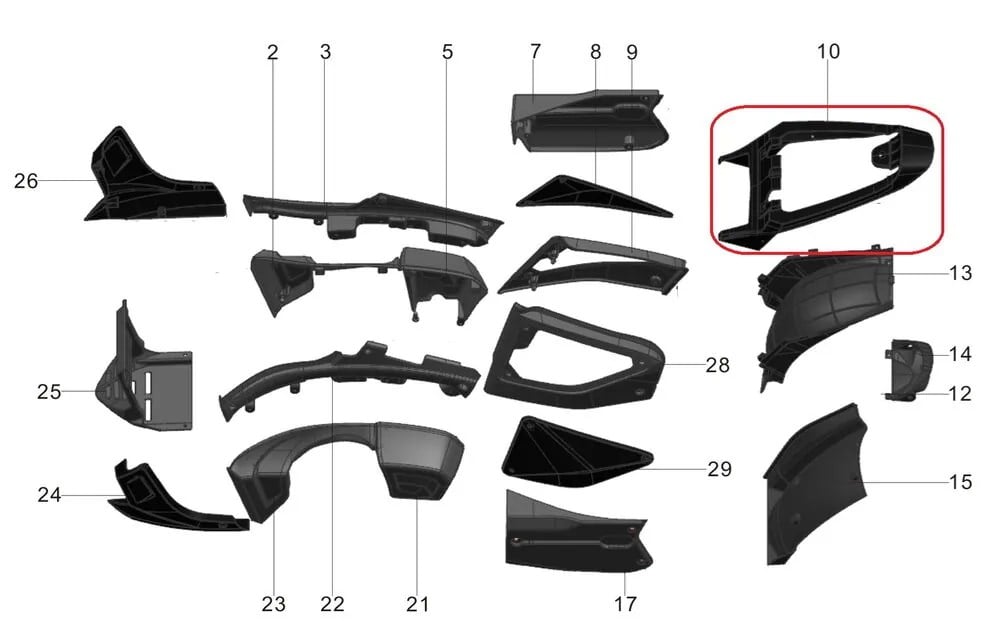 REGAL RAPTOR PİLDER 125 ALT KUYRUK GRANAJI SİYAH