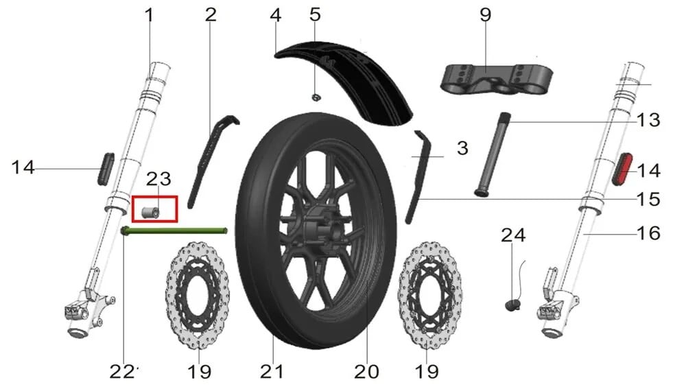 REGAL RAPTOR PİLDER 125 ÖN TEKER MİL BURCU