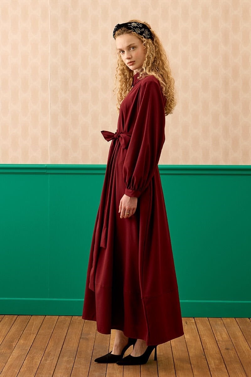 Bordo Vintage Elbise