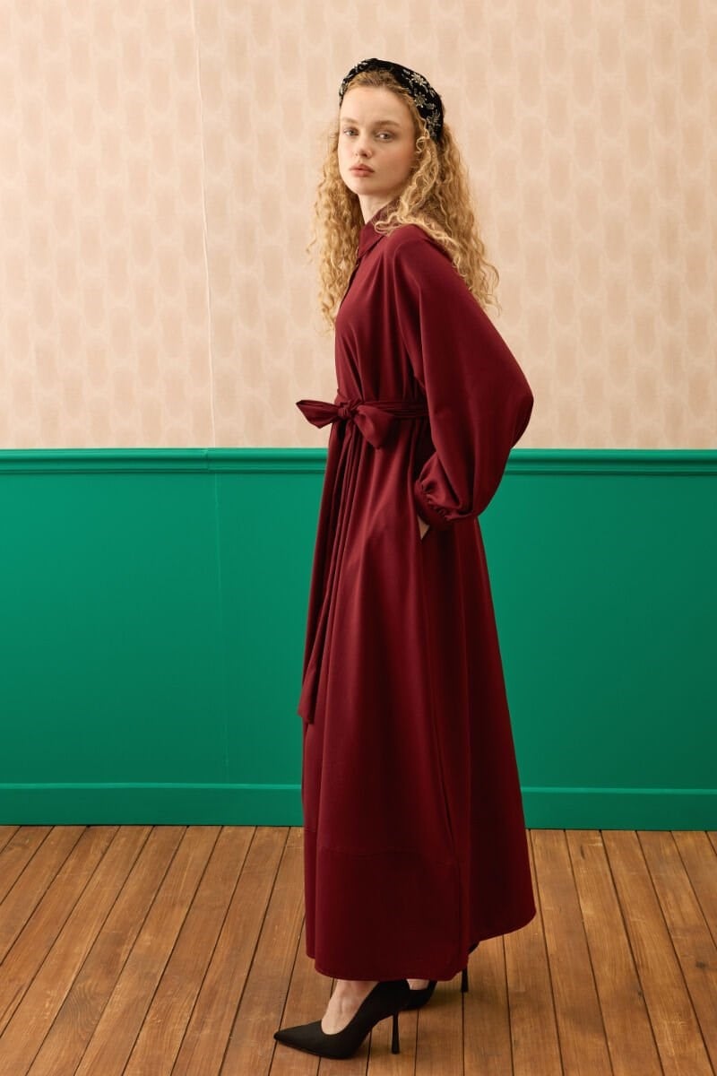 Bordo Vintage Elbise