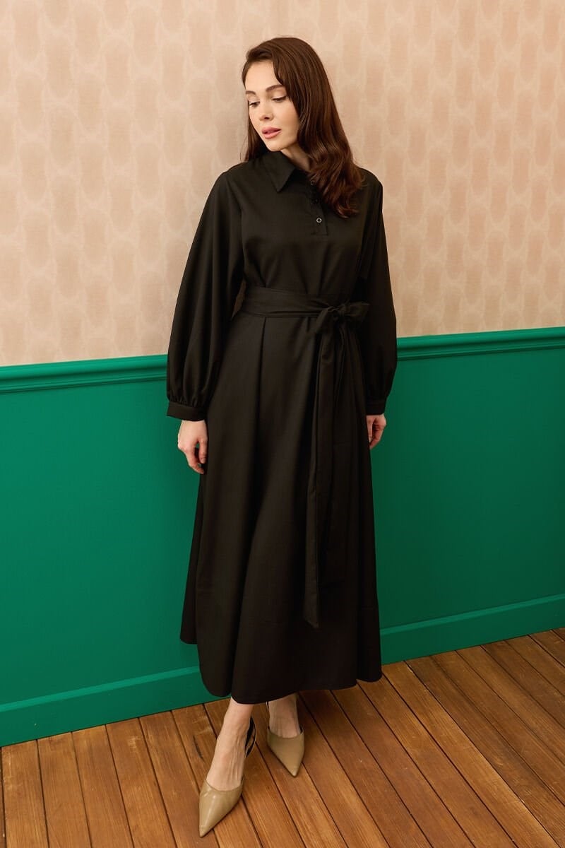Siyah Vintage Elbise