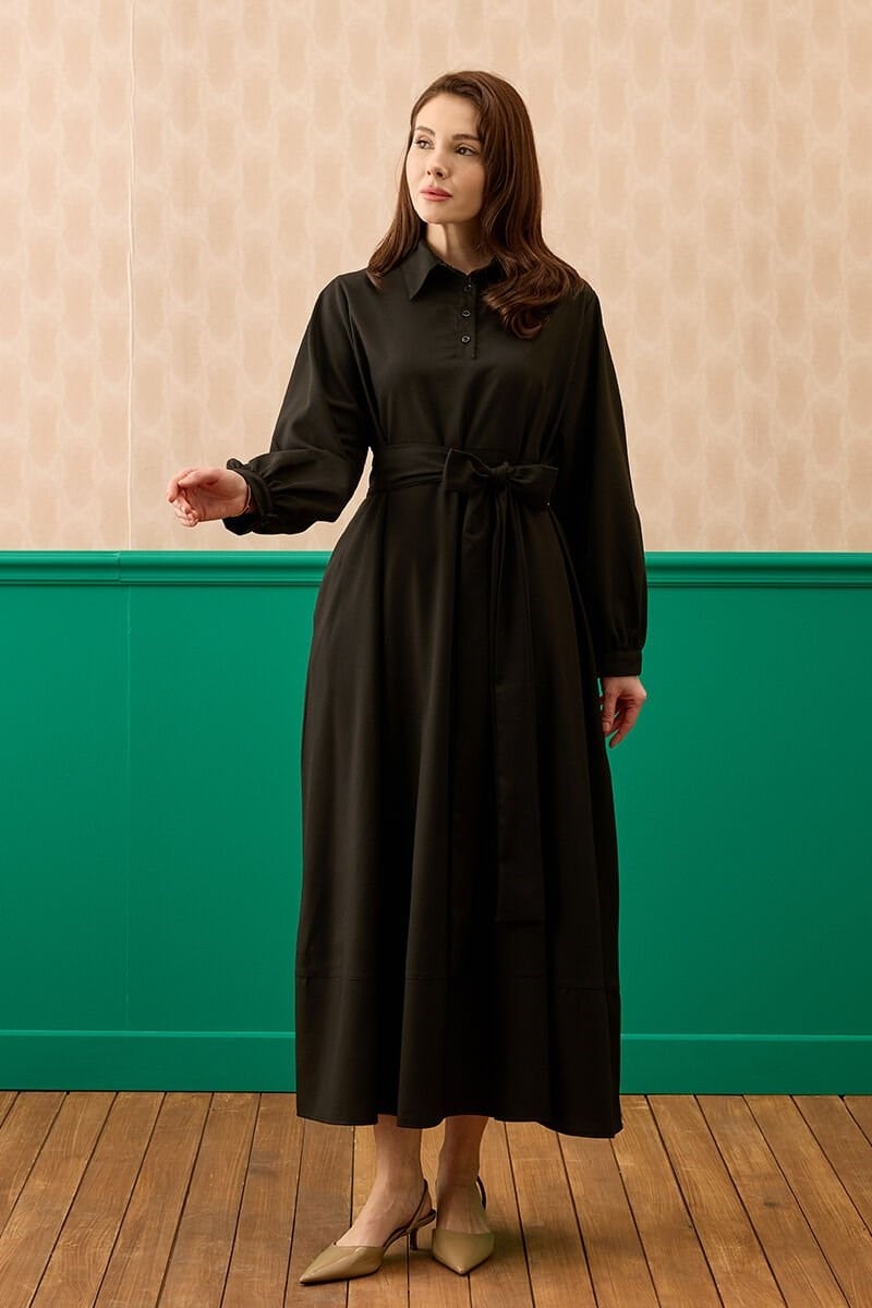 Siyah Vintage Elbise