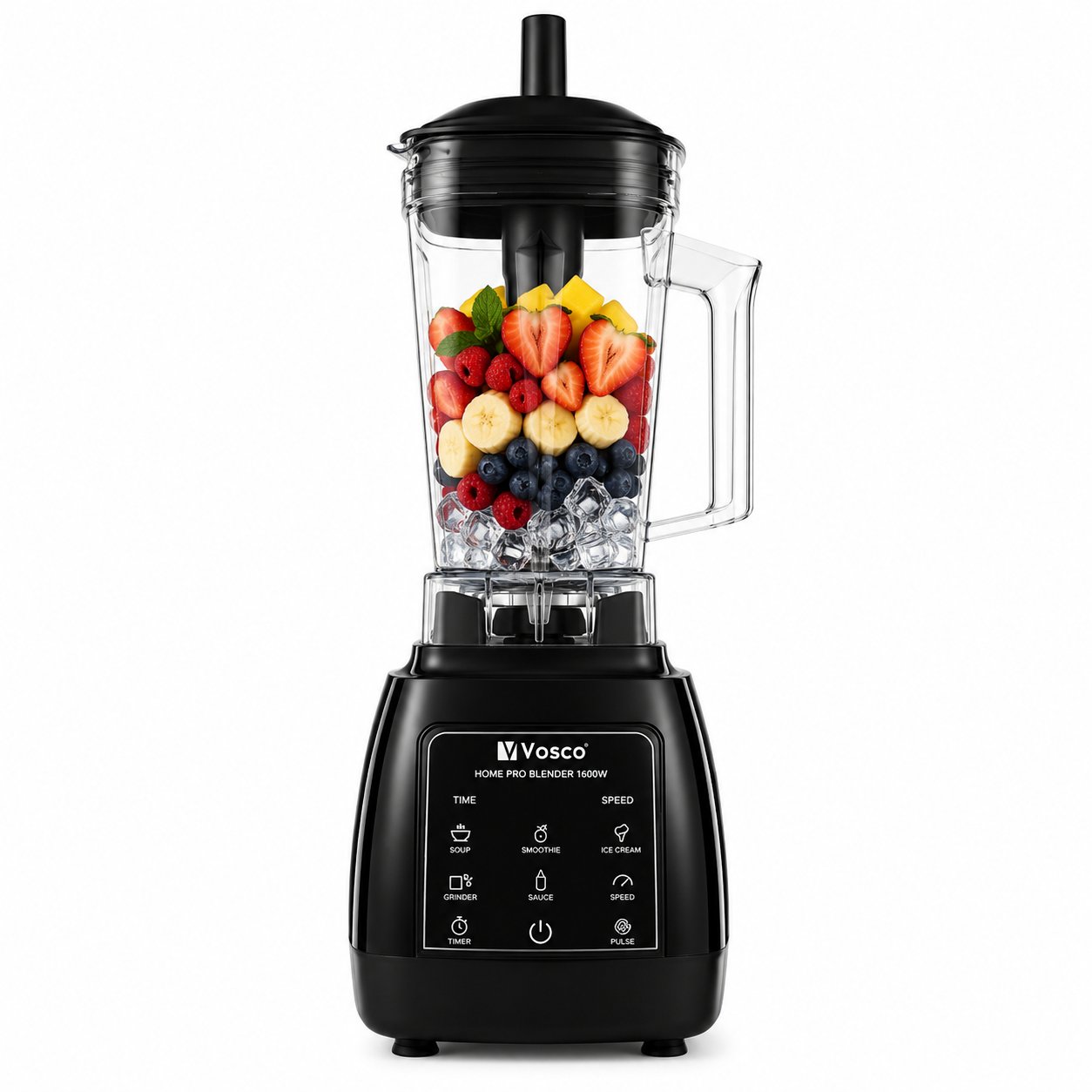 Vosco Home Pro Profesyonel Smoothie Blender 1600W 2 Litre Buz Kırıcı Siyah VHS-200ES