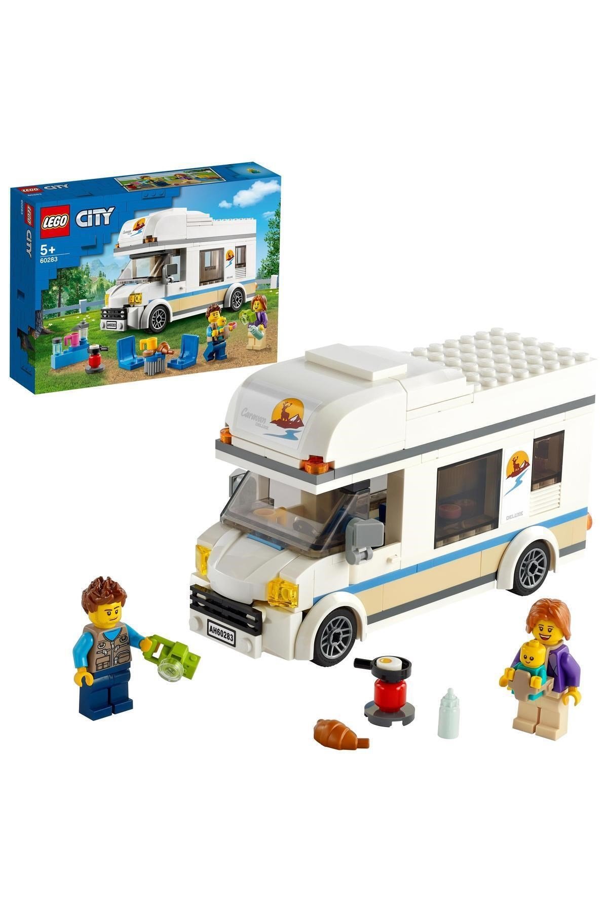 ® City Tatilci Karavanı 60283 Yapım Seti; Çocuklar için Harika bir Tatil Oyuncağı (190 Parça)