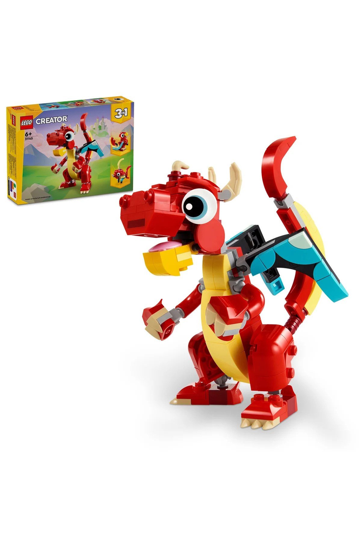 ® Creator 3’ü 1 Arada Kırmızı Ejderha 31145 - 6+ Çocuklar için Yaratıcı Oyuncak Yapım Seti (149P)