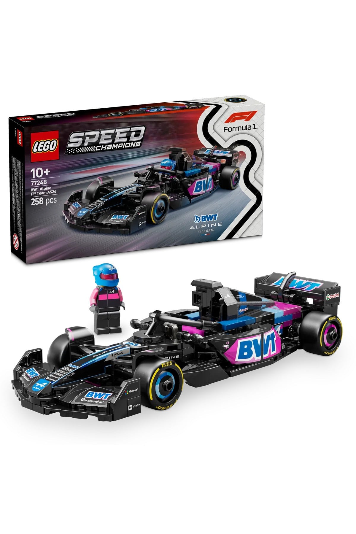 ® Speed Champions BWT Alpine F1® Team A524 Yarış Arabası 77248 - 10+ Oyuncak Yapım Seti (258P)