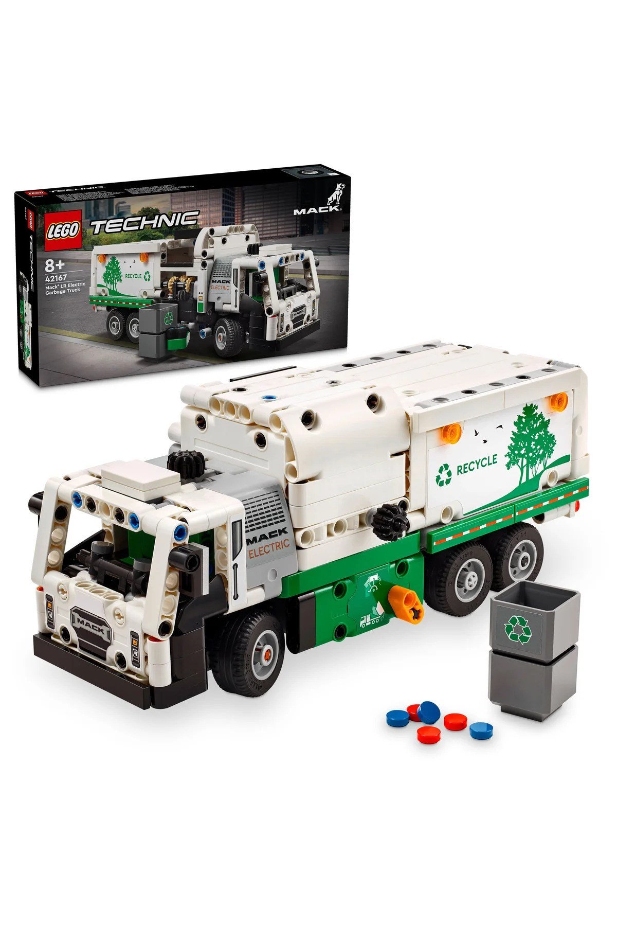 ® Technic Mack® LR Electric Çöp Kamyonu 42167 - 8+ Çocuklar için Oyuncak Model Yapım Seti (503P)