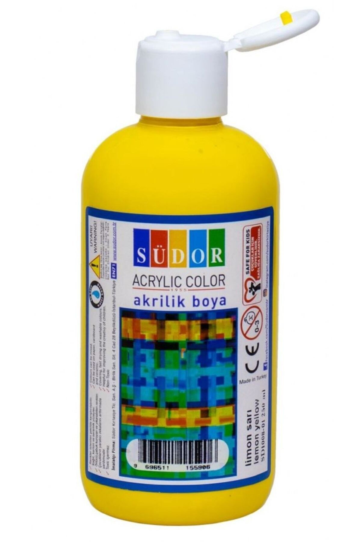 AKRİLİK BOYA 250 ML LİMON SARI SD1008-01 ( 1 ADET FİYATIDIR)