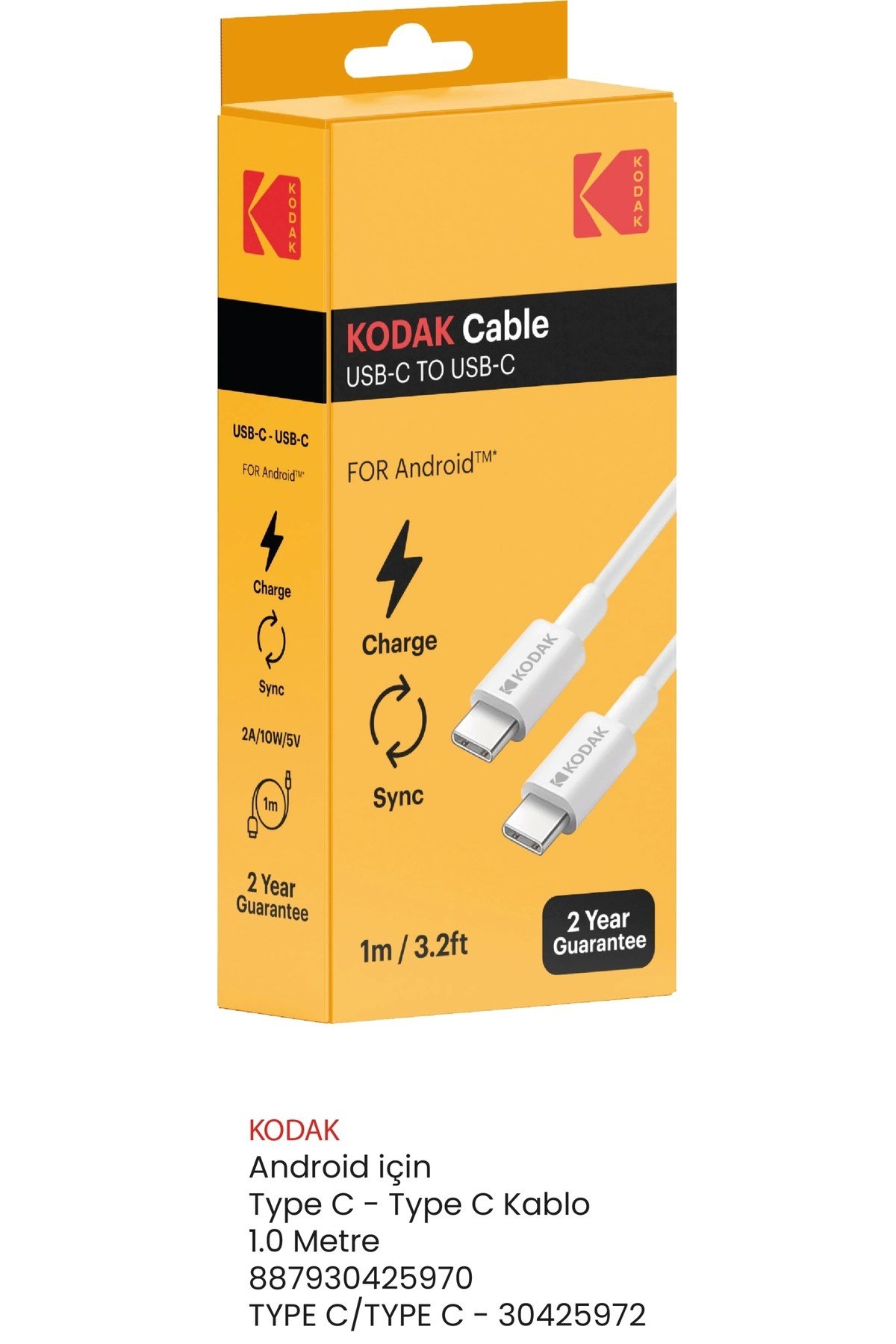 Android için Type C - Type C Kablo - 1.0 Metre