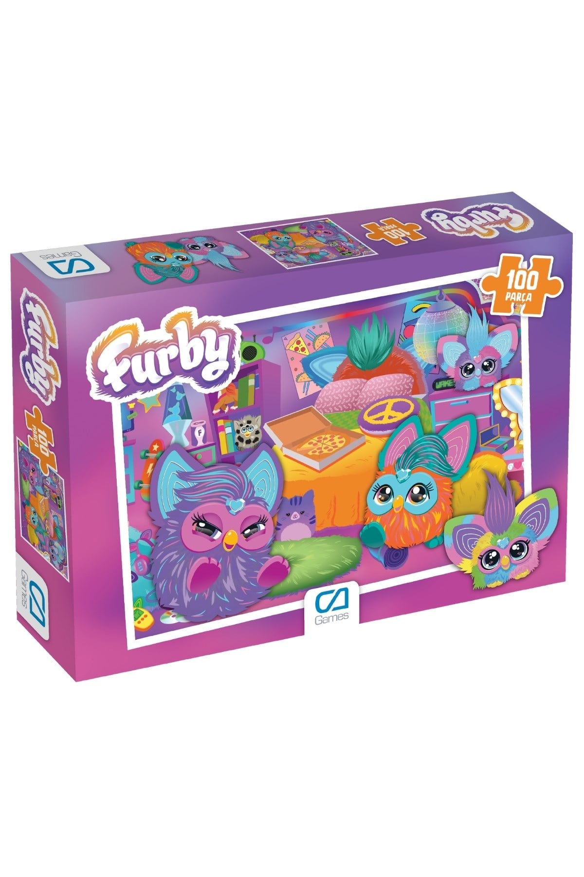 Furby Lisanslı 100 Parça 34x24cm Çocuk Puzzle Yapboz Serisi