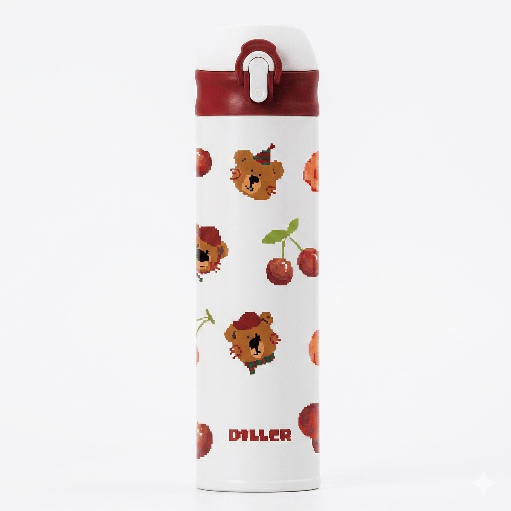 KİRAZ DESENLİ 480 ML ÇELİK TERMOS