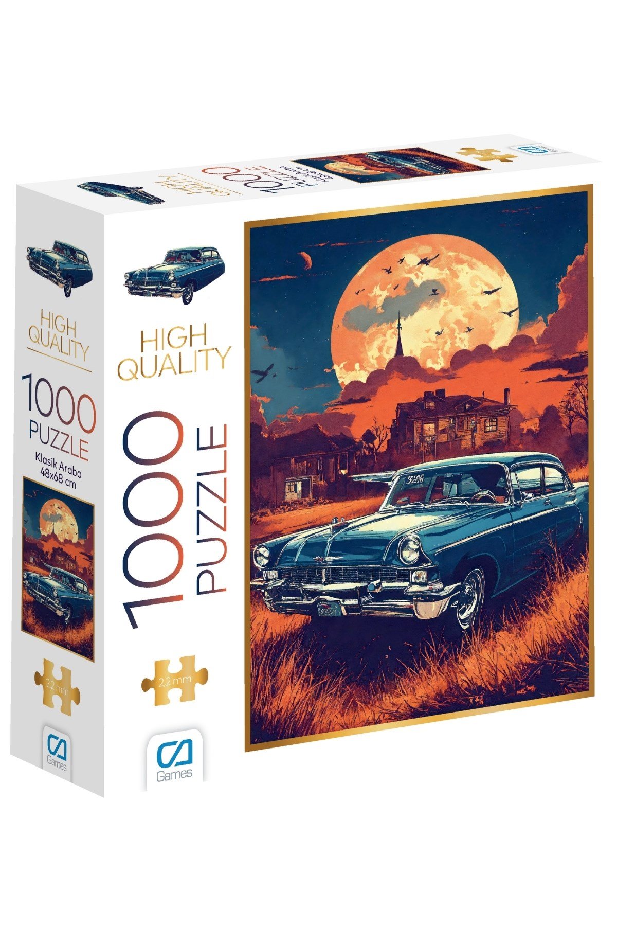 Klasik Araba 1000 Parça 2,2mm Kalınlık 48x68cm Profesyonel Hobi Puzzle Yapboz Serisi