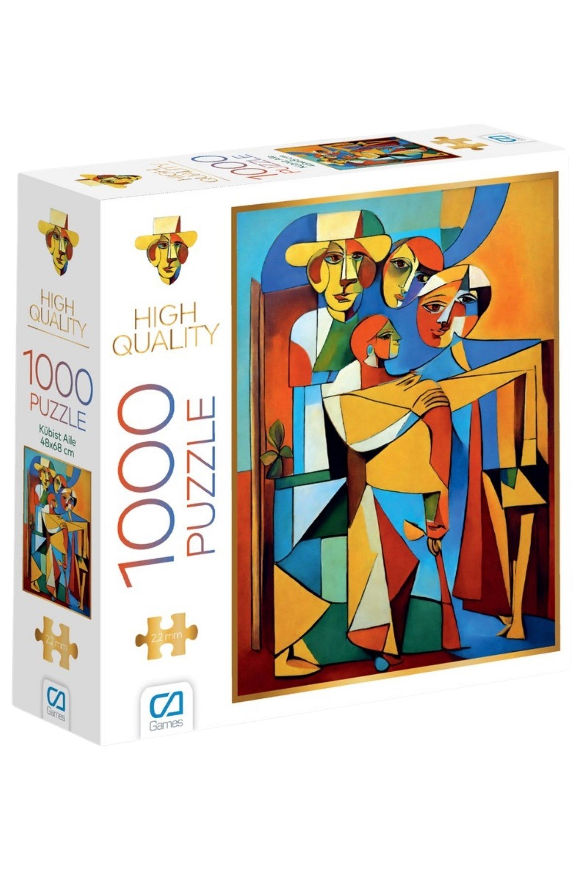 Kübist Aile 1000 Parça 2,2mm Kalınlık 48x68cm Profesyonel Hobi Puzzle Yapboz Serisi