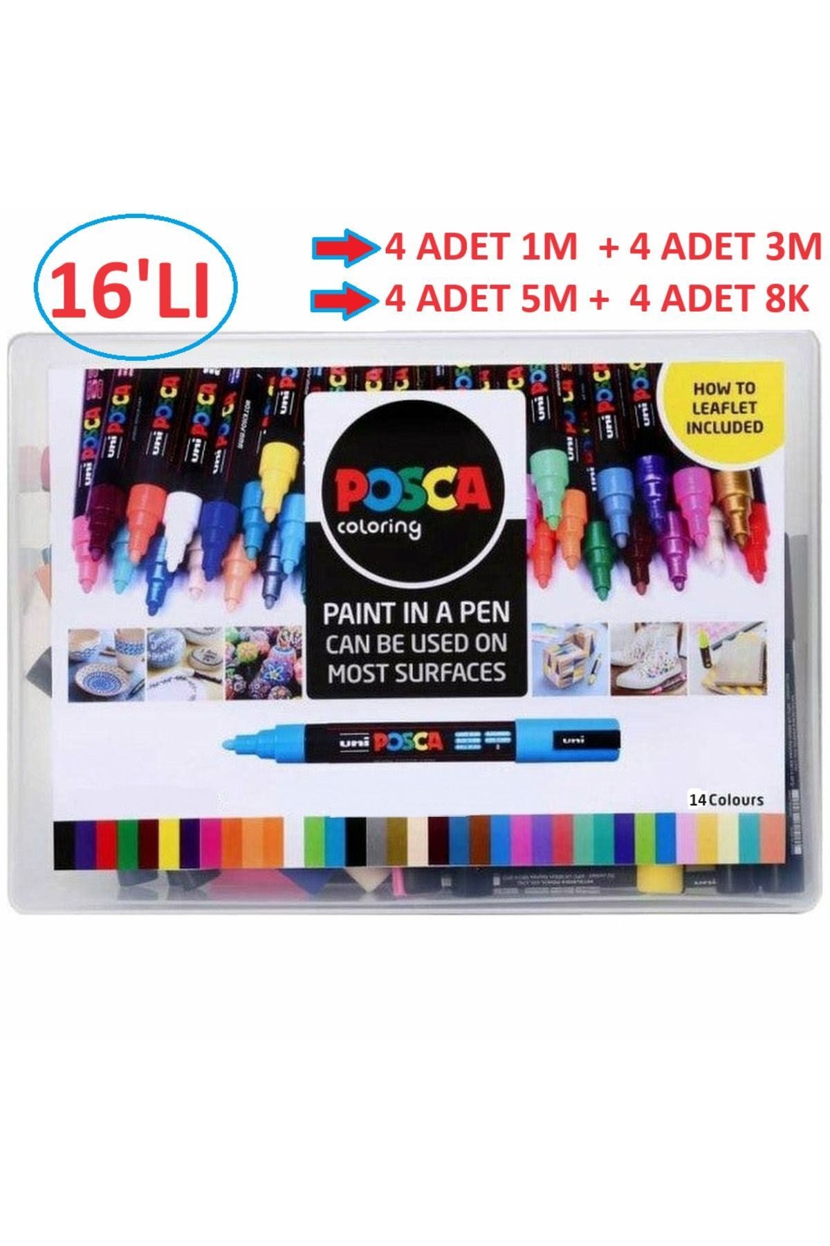 Posca 16'lı Set Marker 1m 3m 5m 8k