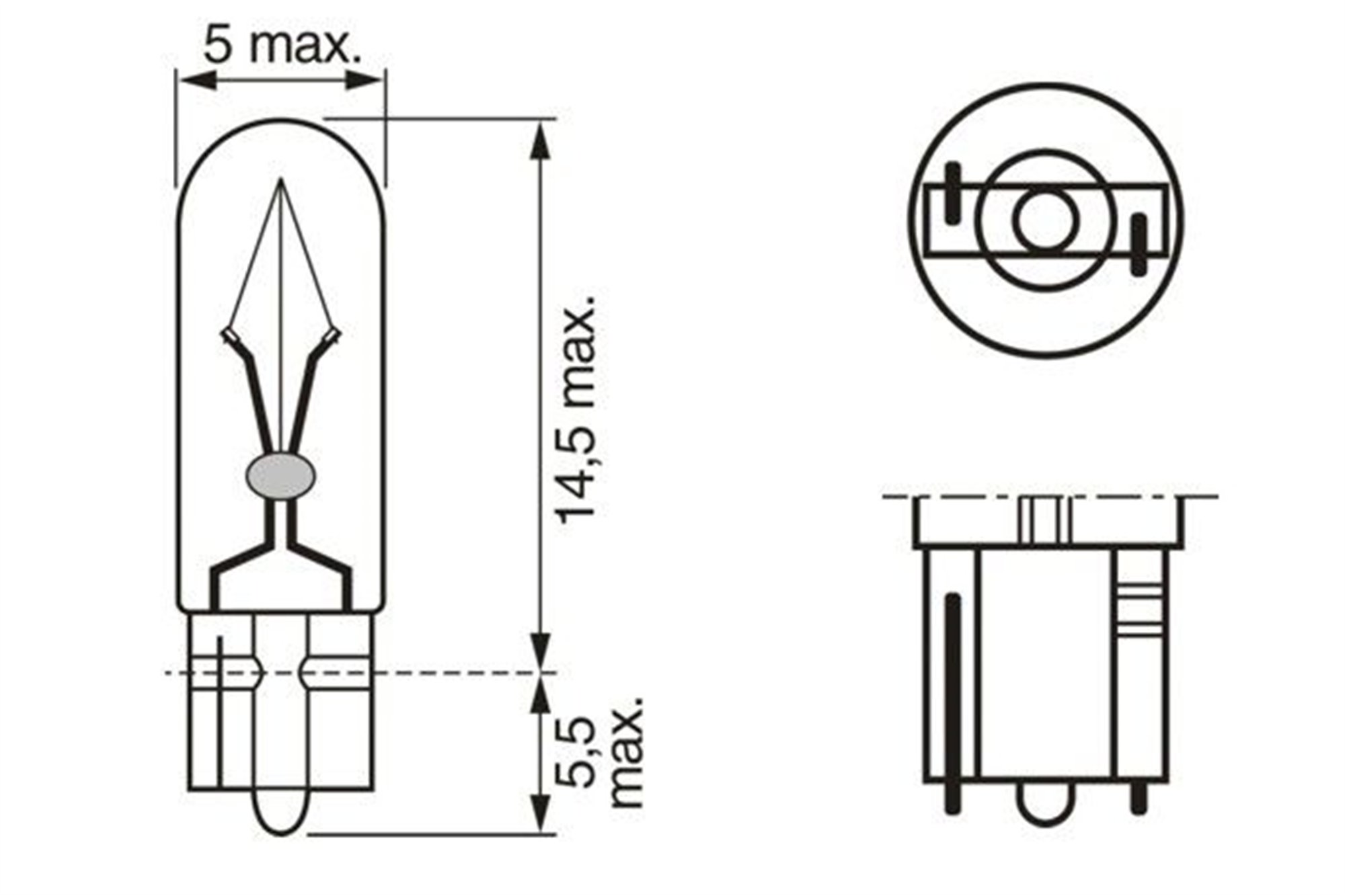 1987302931 AMPUL ECO 12V 1.2W KÜÇÜK DİPSİZ GÖSTERGE DUYSUZ W2x4.6d