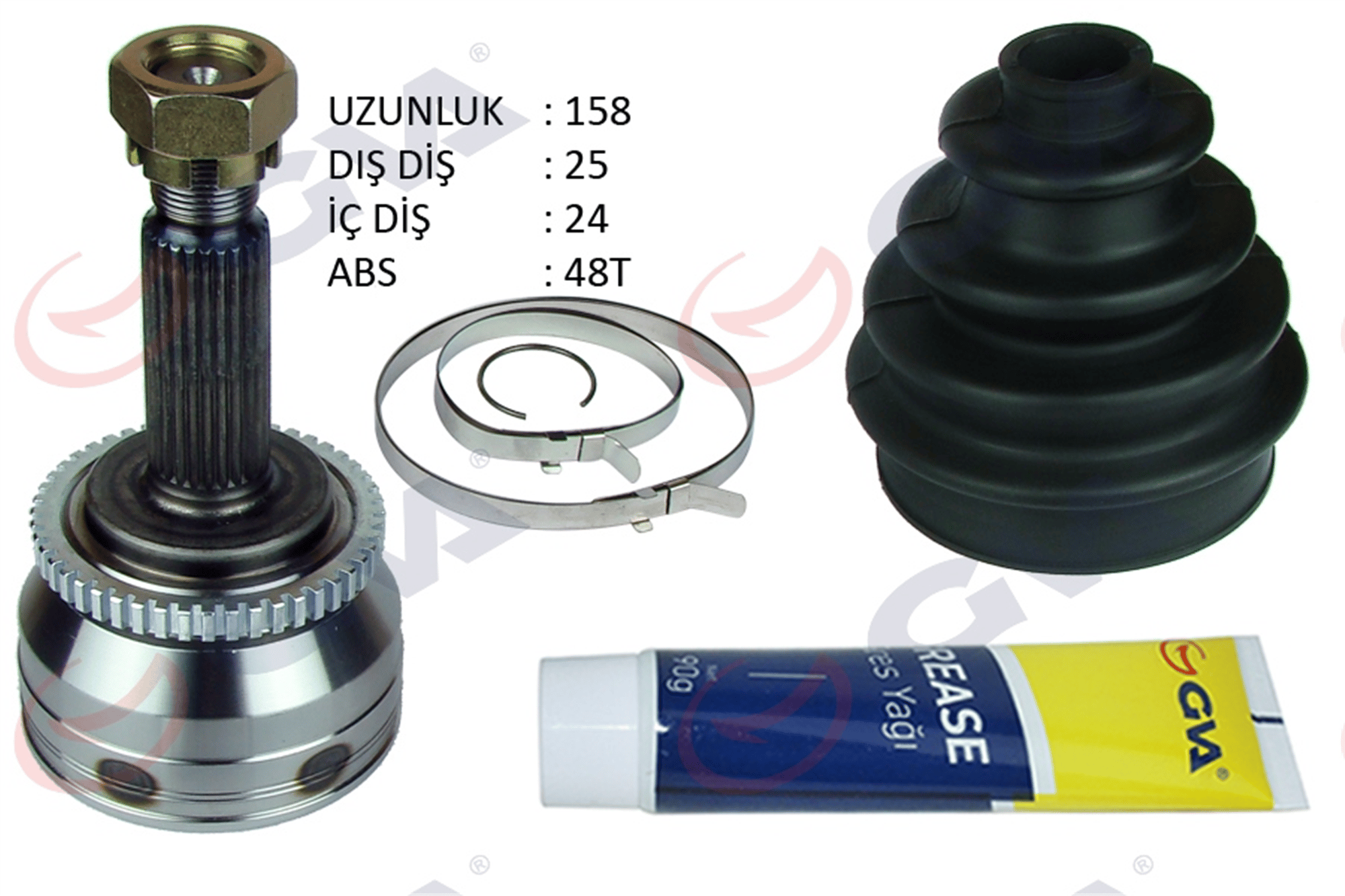 AKS KAFASI DIŞ HYUNDAI İ20 1.4L D4FC CRDİ 08-15 ABS li 25x24x52.4 - ABS 48 diş