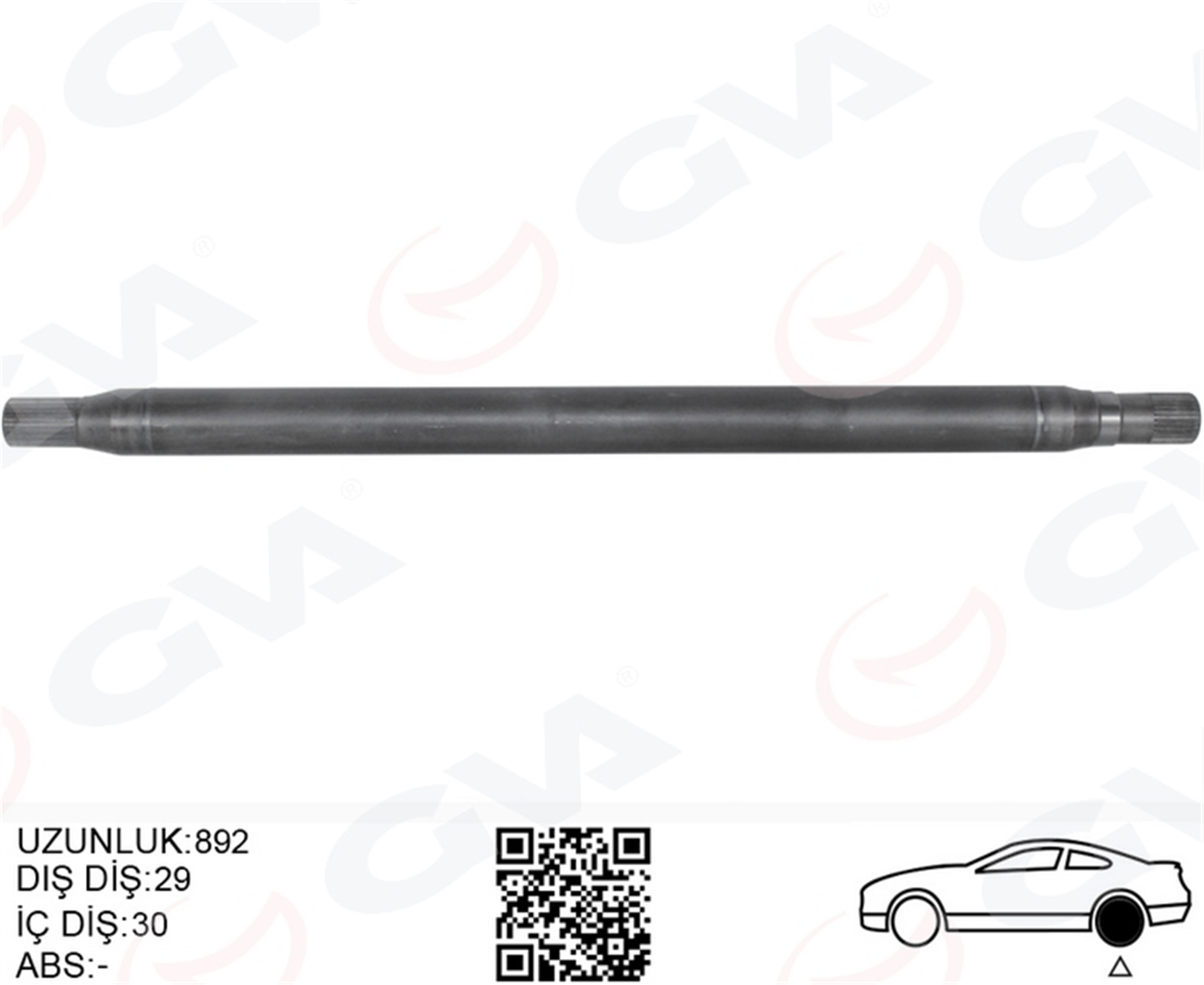 AKS MILI ARKA SAG KALIN UZUN 892mm MERCEDES SPRINTER B906 . VW CRAFTER 30-35-50 Z:29-30