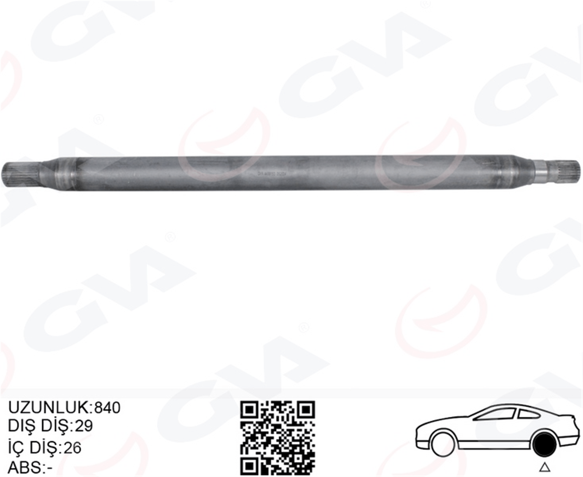 AKS MILI ARKA SOL INCE KISA 840mm MERCEDES SPRINTER B906 . VW CRAFTER 30-35-50 Z:26-29